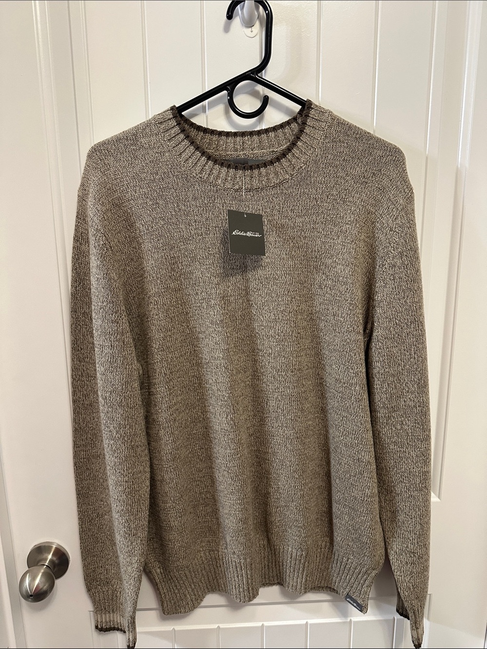 Eddie Bauer Men's Crewneck Sweater in Taupe Heather